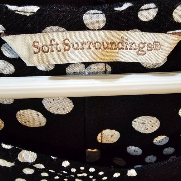 Soft Surroundings Batik Polka Dot Asymmetrical Pockets Tunic Top, Sz L - Picture 8 of 8